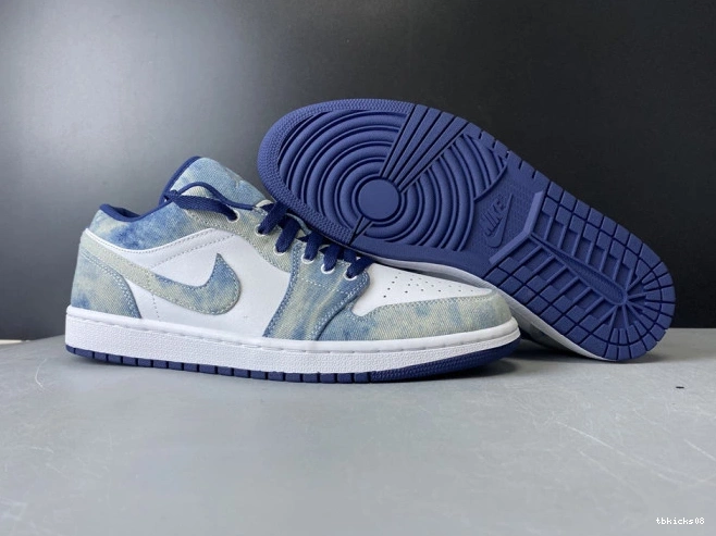 Rep TBkick Denim Air Jordan Low CZ8455-100 Washed 1 0718